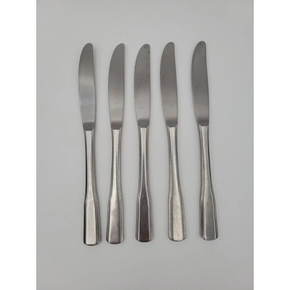 Reed & Barton Rebacraft Stainless Steel Colonial Hall Lot of 5 Dinner Knives VTG